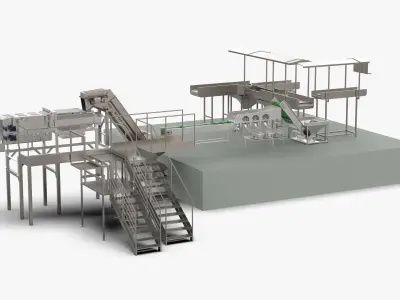 Garlic Sorting and Processing Equipment 3D model purchase