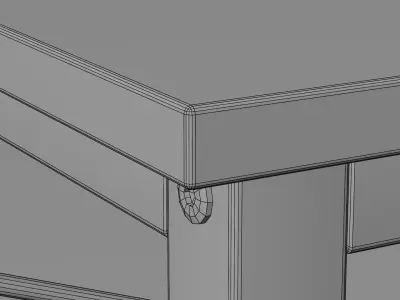 Modern Computer Desk 120x50 cm - Wood Writing Desk Brown Low-poly 3D model