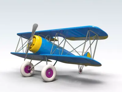 Toy Airplane PBR Low-poly 3D model