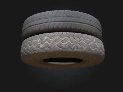 Tire Stack  Rugged Detail for Industrial and Urban Scenes 3D model
