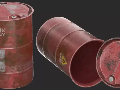 Hazardous Industrial Barrel Pack 3D model