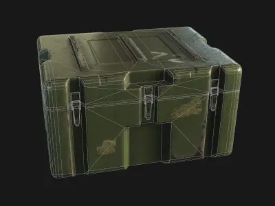 Military Box Low-poly 3D model 6