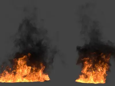 Burning Oil Fire VDB Animated for Blender 3D model