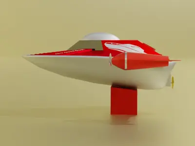 3D Speed Boat Model Water Craft Cute Speed boat Low-poly 3D model