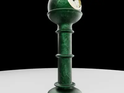 Antique marble table clock 3D model