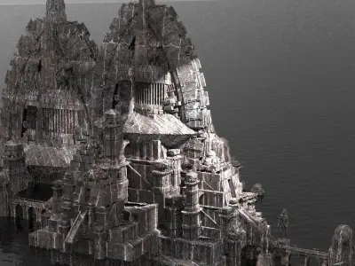 Wizards Dark Fortress 1 Kit bash  3D model