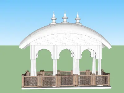 indian jodhpuri stone chatri temple 3D model