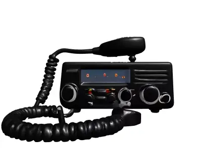 Realistic CB Radio Transceiver Microphone Low-poly 3D model