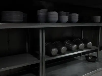 Restaurant Kitchen Asset Pack - 58 Game-Ready Assets Low-poly 3D model