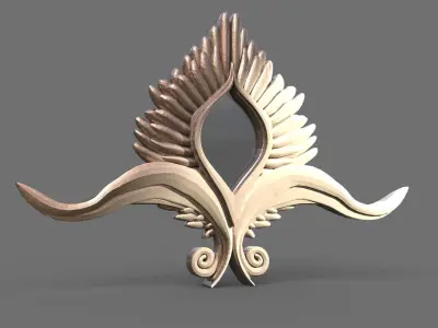 Gold sea mirror Low-poly 3D model