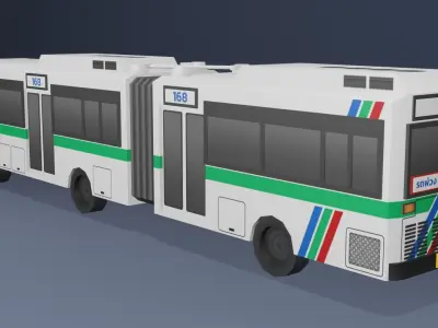 BMTA Articulated bus Low poly v01 Low-poly 3D model