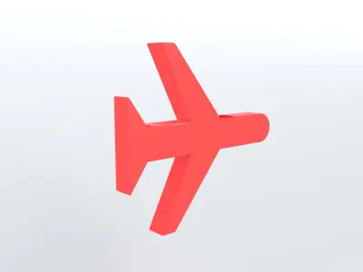 Airplane Mode Symbol v1 004 Low-poly 3D model