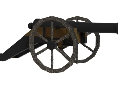 Cannon Low-poly 3D model 2