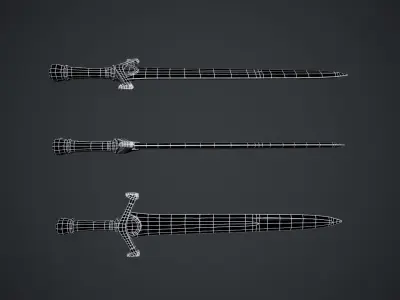 Medieval sword Free low-poly 3D model shop