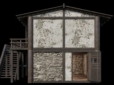 Medieval Houses 34- 4K Textures Game Ready Low-poly 3D model
