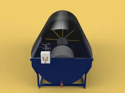 ROTATING BIOLOGICAL CONTACTOR RBC WASTEWATER TREATMENT 3D model