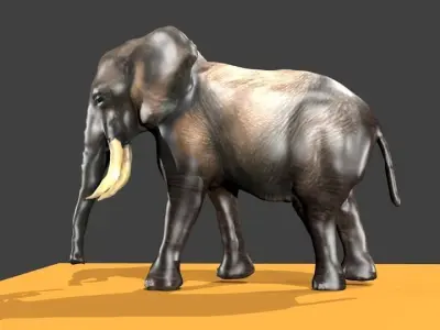 3d model metal Elephant Low-poly 3D model