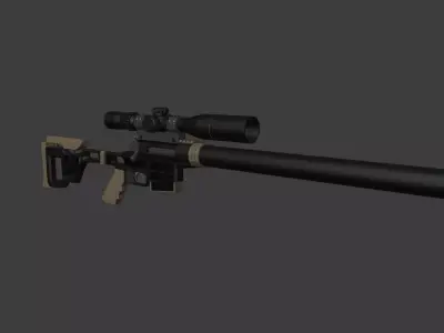 DVL-28B rifle with scope Low-poly 3D model