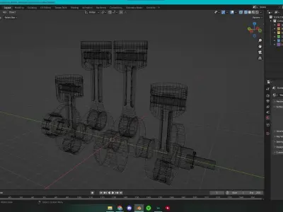 Pistons  Bielles  Vilebrequin 3D model