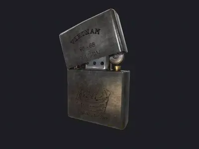 Zippo metal lighter Low-poly 3D model