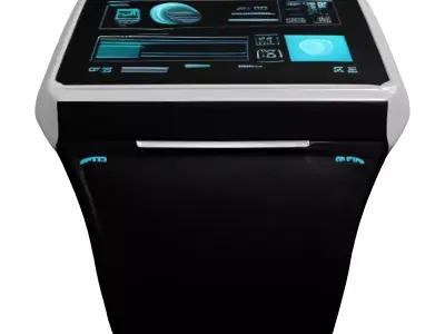 Futuristic Wrist Computer Holographic Display 3D model