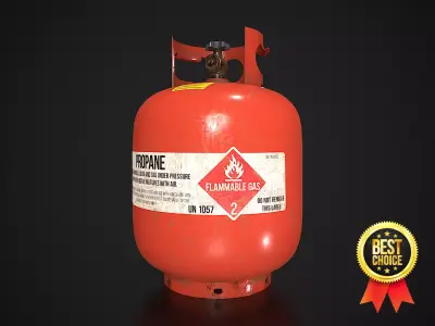 Propane Tank usage dirty red Low-poly 3D model