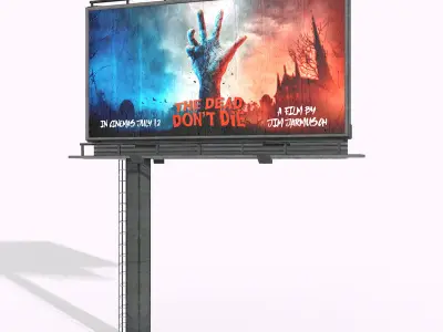 Lowpolygonal Street Billboards 3D Models Low-poly 3D model