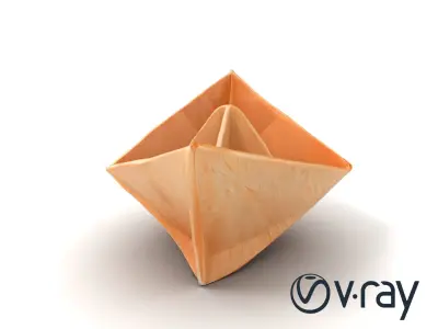 Origami Boat Model Pack for Storytelling Designs Low-poly 3D model