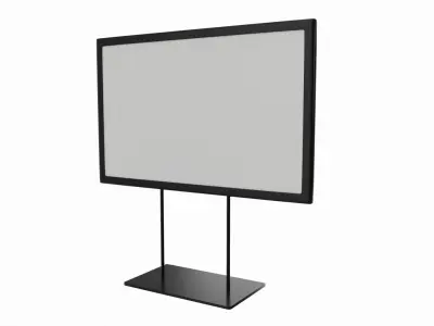 Metal sign holder with double stem base 3D model