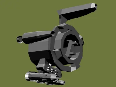 ZkS2SGun letter e Low-poly 3D model