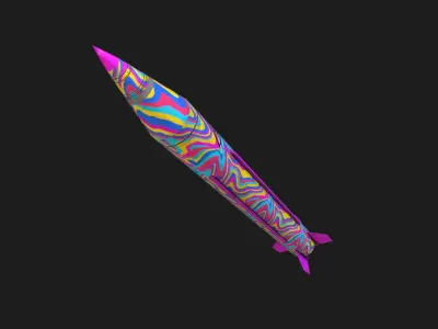scud missile lowpoly Low-poly 3D model