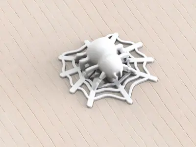Spider silver web 3D print model