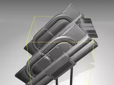 Futuristic Stairs - 24 - Basic Textures Low-poly 3D model