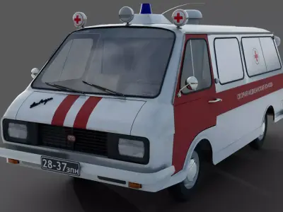 RAF-2203 ambulance Low-poly 3D model
