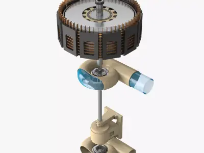 Hydropower Francis Turbine Generator  3D model