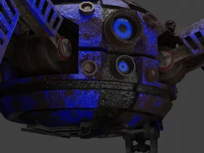 Space Explorer robot Sci Fi game-ready model Low-poly 3D model
