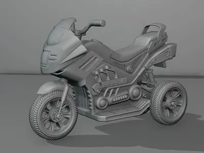 Childrens plastic sports bike 3D model