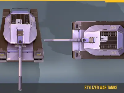 Stylized Tank MerkavaMk4 Low-poly 3D model