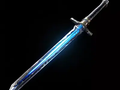 SciFi Energy Sword GameReady Asset Low-poly 3D model