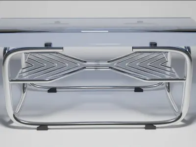 Glass CoffeTable Classic old Vintage 3D Model 3D model