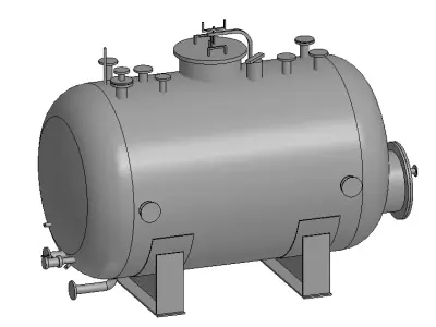 Industrial horizontal storage tank V10m3 3D model