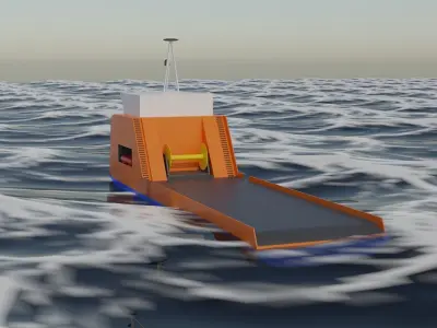 offshore supply ship Low-poly 3D model
