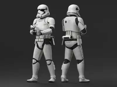  Star Wars Dirty Stormtrooper with Blaster Stand Pose 
