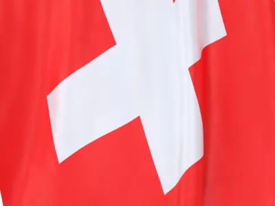 Switzerland Cloth Flag Wall Mount Animated 3D model