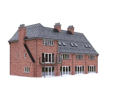 English Brick House 07 Low-poly 3D model