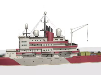  old icebreaker Low-poly 3D model
