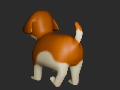 Cute dog walk animation Low-poly 3D model