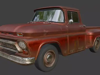 Vintage Rusty Pickup Truck 3D Model 3D model 3