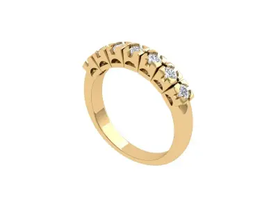 Solitaire Engagement Art Deco Ring 3D print model 34