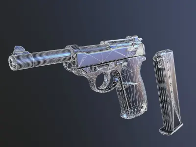 ww2 German P38 Low-poly 3D model